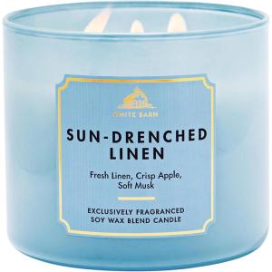 Bath & Body Works Japanese Cherry Blossom 3-Wick Candle – Scented Candle for Home Use – Long-Lasting, Room-Filling Fragrance – High Fragrance Oil Concentration – Soy Wax Blend – 2-Pack(Sun-Drenched Linen)