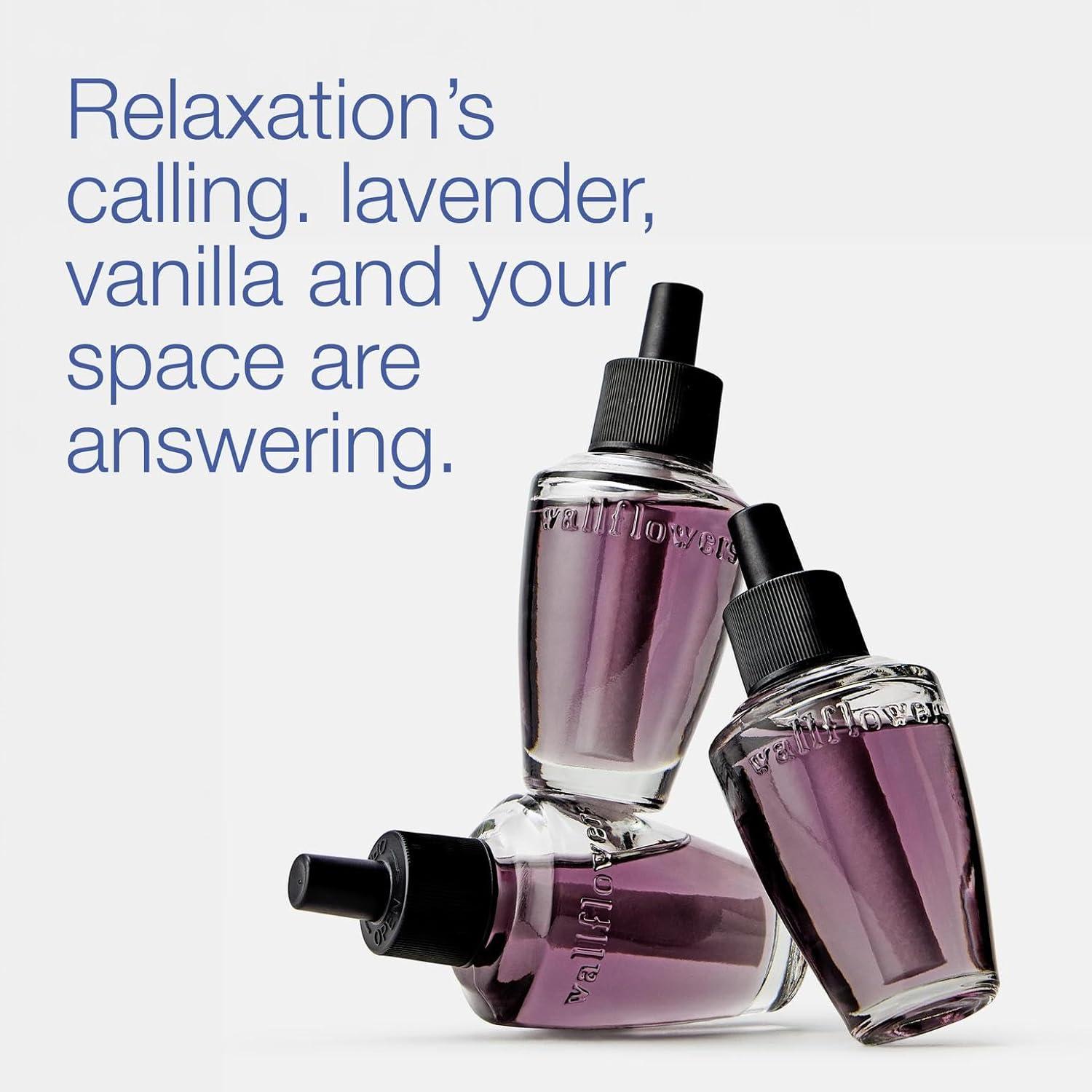 image:imageBath amp Body Works Lavender Vanilla Wallflowers Refills PlugIn Air Freshener Refill for AtHome Use AlwaysOn Fragrance Natural Essential Oils RoomFilling Fragrance Thoughtful Gift 3Pack