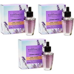 Bath & Body Works Lavender Vanilla Wallflowers Refills – Plug-In Air Freshener Refill for At-Home Use – Always-On Fragrance – Natural Essential Oils – Room-Filling Fragrance – Thoughtful Gift – 3-Pack