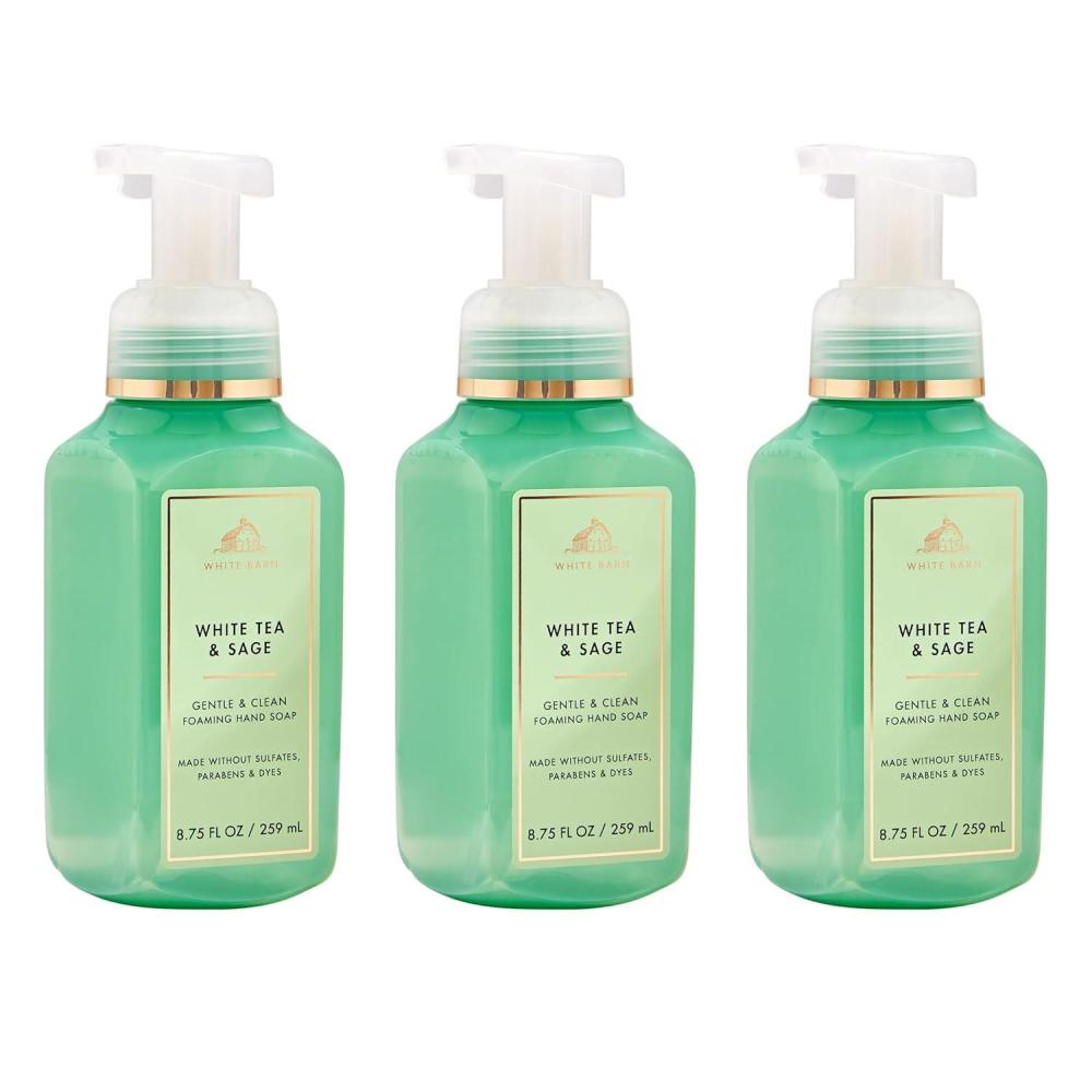 image:imageBath amp Body Works White Tea amp Sage Gentle amp Clean Foaming Hand Soap  GermCleansing Hand Soap with Gentle Cleansing amp Conditioning Formula  Dermatologist Approved  Thoughtful Gift  3PackWhite Tea  Sage
