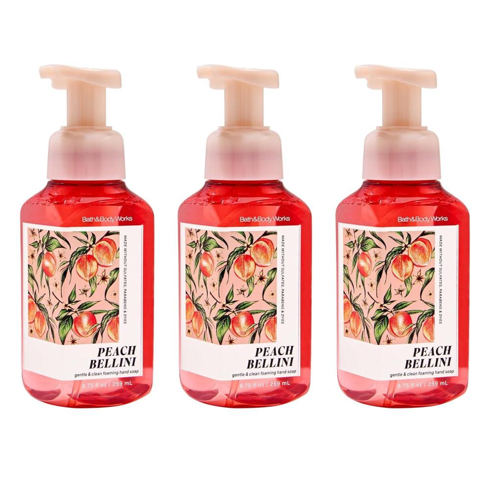 image:imageBath amp Body Works White Tea amp Sage Gentle amp Clean Foaming Hand Soap  GermCleansing Hand Soap with Gentle Cleansing amp Conditioning Formula  Dermatologist Approved  Thoughtful Gift  3PackPeach Bellini