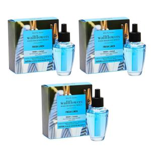 Bath & Body Works Fresh Linen Wallflowers Refills – Plug-In Air Freshener Refill for At-Home Use – Always-On Fragrance -Natural Essential Oils – Room-Filling Fragrance – Thoughtful Gift – 3-Pack